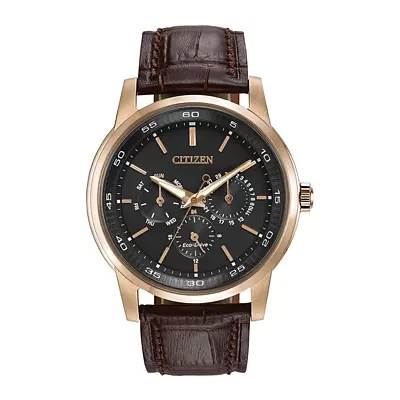 Citizen® Eco-Drive® Mens Brown Leather Strap Watch BU2013-08E