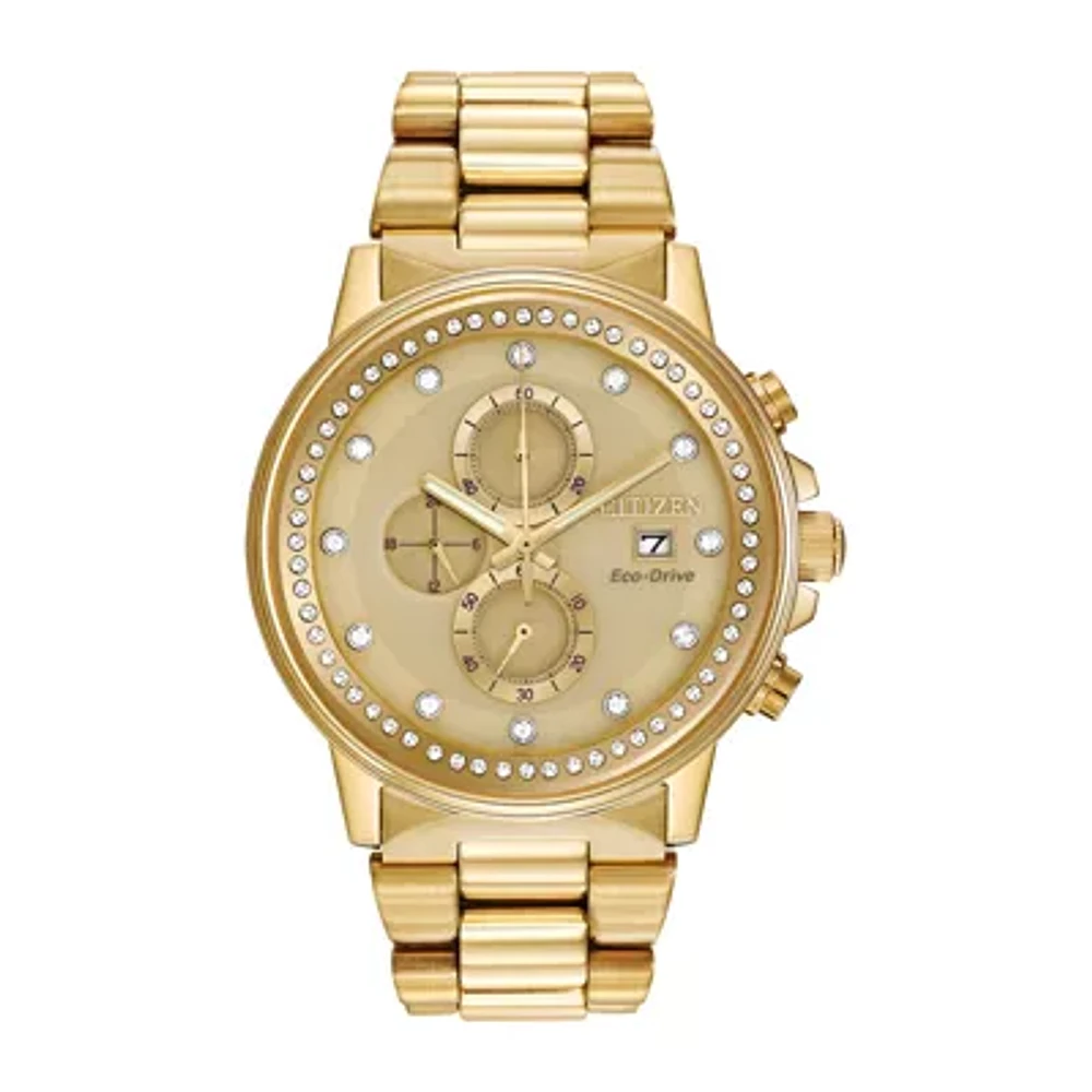 Citizen® Eco-Drive® Nighthawk Mens Gold-Tone Chronograph Watch FB3002-53P