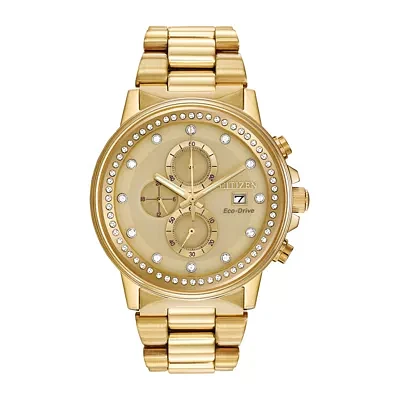 Citizen® Eco-Drive® Nighthawk Mens Gold-Tone Chronograph Watch FB3002-53P