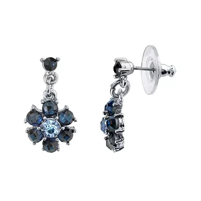 1928® Jewelry Blue Crystal Drop Earrings