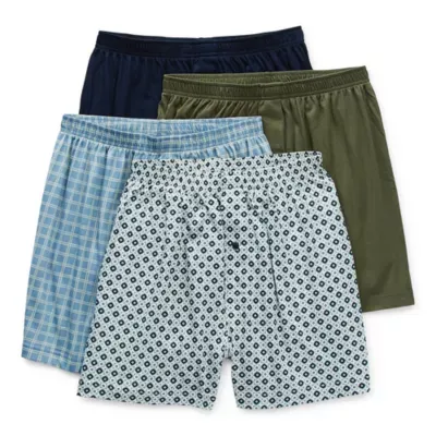 Men's Blue & Charcoal Woven Check Boxers Shorts With Button Fly Pack o –  Hueman