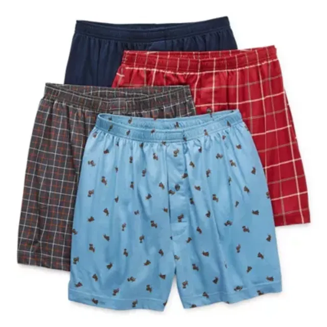 Stafford Knit Mens 4 Pack Boxers - JCPenney