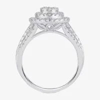 Womens 1 CT.T.W. Natural Diamond Pear Halo Engagement Ring