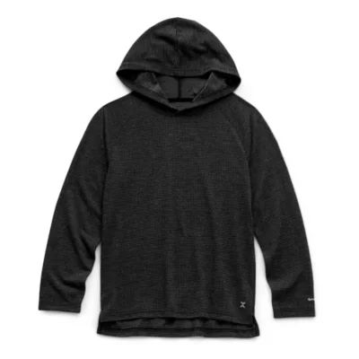 Xersion Little & Big Boys Performance Waffle Hooded Long Sleeve T-Shirt