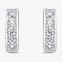 Mens 1 CT. T.W. Natural White Diamond 10K White Gold 15mm Hoop Earrings