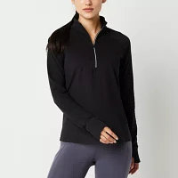 Xersion Everultra-Lite Womens Mock Neck Long Sleeve Quarter-Zip Pullover