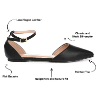 Journee Collection Womens Reba Ankle-Strap Ballet Flats