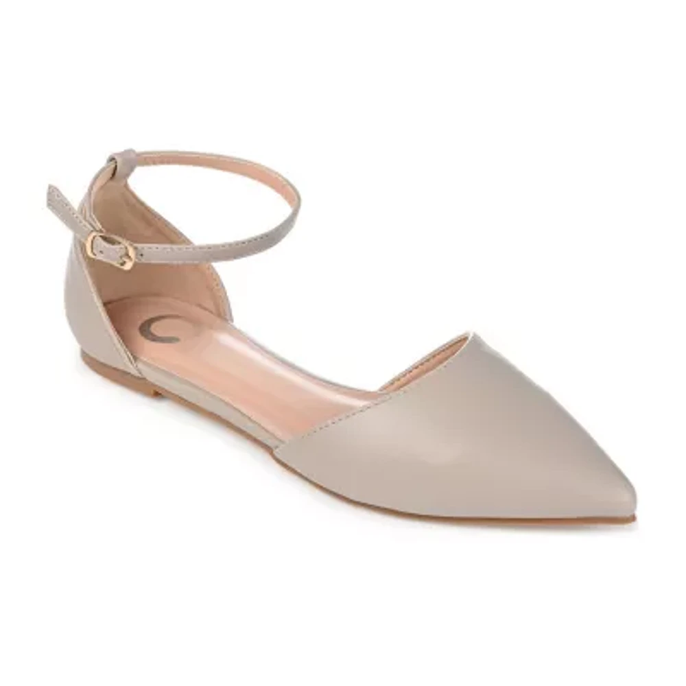 Journee Collection Womens Reba Ankle-Strap Ballet Flats