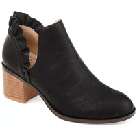 Journee Collection Womens Lennie Booties Stacked Heel Slip-on