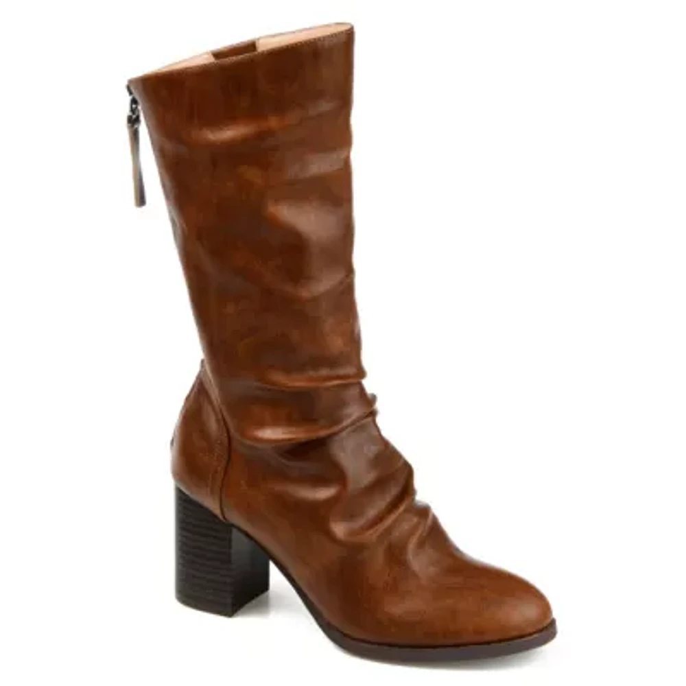 Journee Collection Womens Sequoia Stacked Heel Slouch Boots
