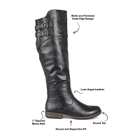 Journee Collection Womens Tori Double-Buckle Knee-High Riding Boots