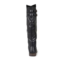 Journee Collection Womens Tori Double-Buckle Knee-High Riding Boots