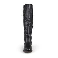 Journee Collection Womens Tori Double-Buckle Knee-High Riding Boots