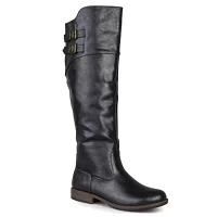 Journee Collection Womens Tori Double-Buckle Knee-High Riding Boots