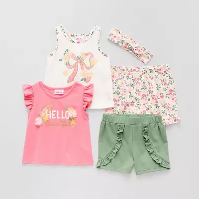 Little Lass Baby Girls 5-pc. Short Set