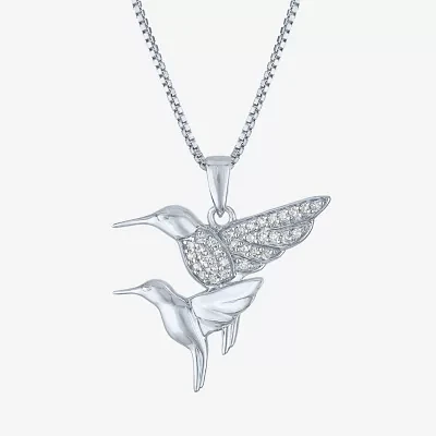Hummingbird (Gh / Si2 I1) Womens 1/10 CT. T.W. Lab Grown White Diamond Sterling Silver 18 Inch Pendant Necklace