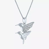 Hummingbird (Gh / Si2 I1) Womens 1/10 CT. T.W. Lab Grown White Diamond Sterling Silver 18 Inch Pendant Necklace