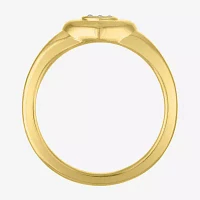 Heart (Gh / Si2 I1) Womens 1/10 CT. T.W. Lab Grown White Diamond 14K Gold Over Silver Sterling Cocktail Ring