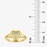 Heart (Gh / Si2 I1) Womens 1/10 CT. T.W. Lab Grown White Diamond 14K Gold Over Silver Sterling Cocktail Ring