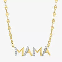 Mama (G-H / Si2-I1) Womens 1/10 CT. T.W. Lab Grown White Diamond 14K Gold Over Silver 16 Inch Pendant Necklace