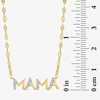 Mama (G-H / Si2-I1) Womens 1/10 CT. T.W. Lab Grown White Diamond 14K Gold Over Silver 16 Inch Pendant Necklace