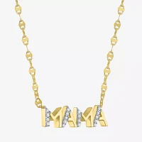 Mama (G-H / Si2-I1) Womens 1/10 CT. T.W. Lab Grown White Diamond 14K Gold Over Silver 16 Inch Pendant Necklace