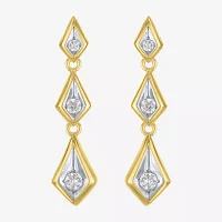 (Gh / Si2 I1) Womens 1/10 CT. T.W. Lab Grown White Diamond 14K Gold Over Silver Drop Earrings