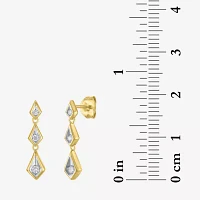 (Gh / Si2 I1) Womens 1/10 CT. T.W. Lab Grown White Diamond 14K Gold Over Silver Drop Earrings