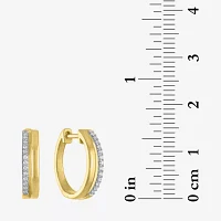 (G-H / Si2-I1) Womens 1/10 CT. T.W. Lab Grown White Diamond 14K Gold Over Silver 15mm Hoop Earrings