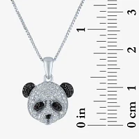 Panda (G-H / Si2-I1) Womens 1/10 CT. T.W. Natural Black Diamond Sterling Silver 18 Inch Pendant Necklace