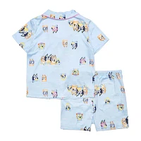 Girls Bluey V-Neck Short Sleeve 2-pc. Pajama Sets