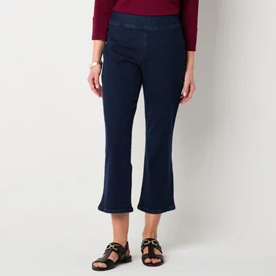 Liz Claiborne Womens Mid Rise Regular Fit Cropped Pant
