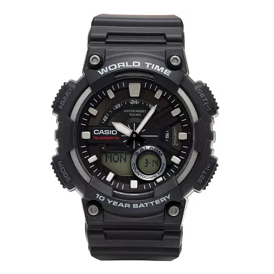 Casio Mens Black Strap Watch Aeq110w-1avcf