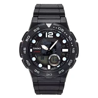 Casio Mens Black Strap Watch Aeq100w-1avcf