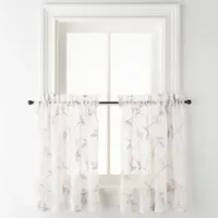 Regal Home Meadow Embroidered 2-pc. Rod Pocket Window Tiers