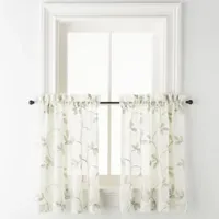 Regal Home Meadow Embroidered 2-pc. Rod Pocket Window Tier