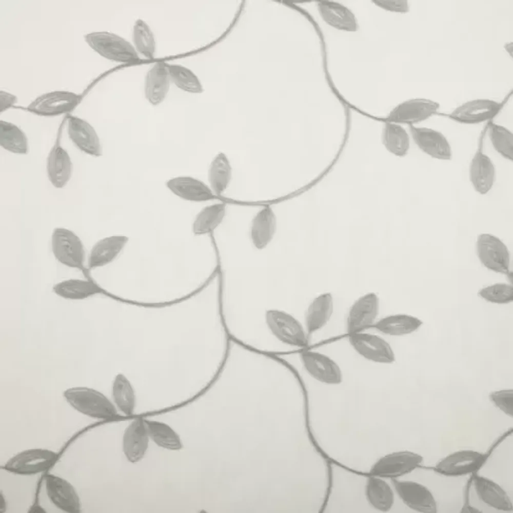 Regal Home Meadow Embroidered Sheer Rod Pocket Single Curtain Panel