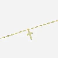 Silver Treasures 14K Gold Over Silver Cross Ankle Bracelet