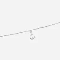 Silver Treasures Sterling Silver 9 Inch Cable Anchor Ankle Bracelet