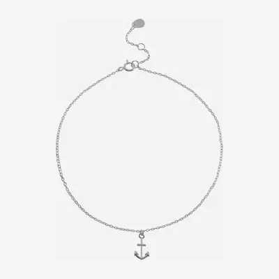 Silver Treasures Sterling Silver 9 Inch Cable Anchor Ankle Bracelet