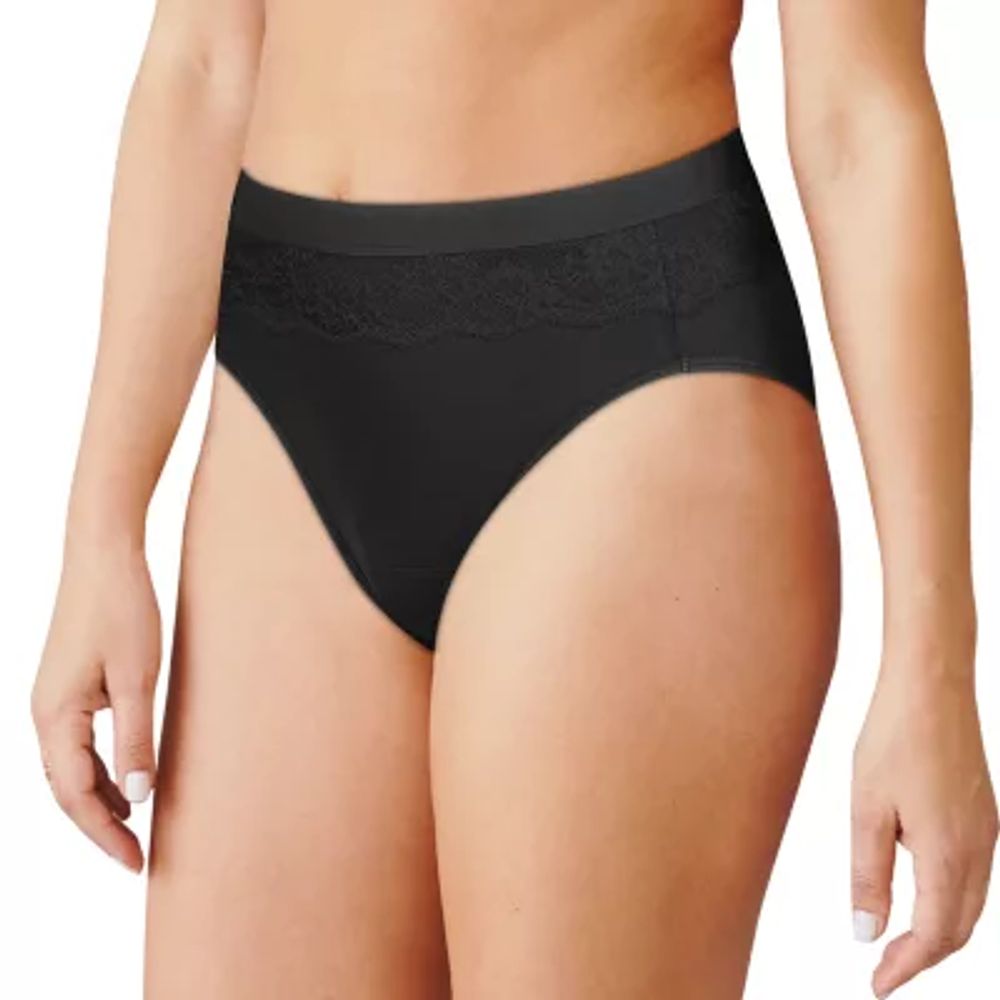 Bali Women's Comfort Revolution Modern Seamless Hi Cut Panty in Black  (DFMSHC), Size 6