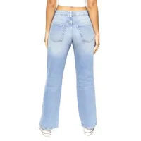 Forever 21 Juniors Stretch Fabric Womens High Rise Straight Leg Jean