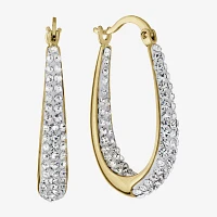 Sparkle Allure Crystal 24K Gold Over Brass 28mm Hoop Earrings