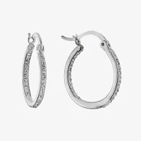 Sparkle Allure Womens Crystal 20mm Hoop Earrings