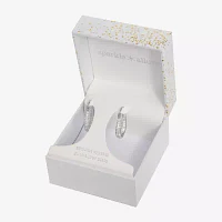 Sparkle Allure Womens Crystal 28mm Hoop Earrings