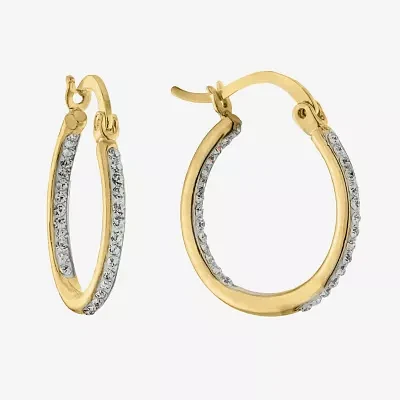 Sparkle Allure Crystal 24K Gold Over Brass 20mm Hoop Earrings