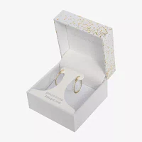 Sparkle Allure Crystal 24K Gold Over Brass 20mm Hoop Earrings