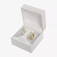 Sparkle Allure Crystal 24K Gold Over Brass 32mm Hoop Earrings