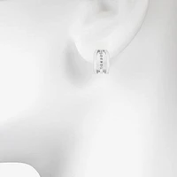 Bijoux Bar Delicates Silver Tone Glass Round Hoop Earrings