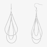 Silver Reflections Orbital Pure Silver Over Brass Drop Earrings